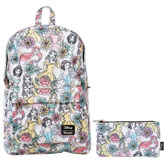 Loungefly Handbags - Disney Princesses Floral Print Backpack & Coin Bag